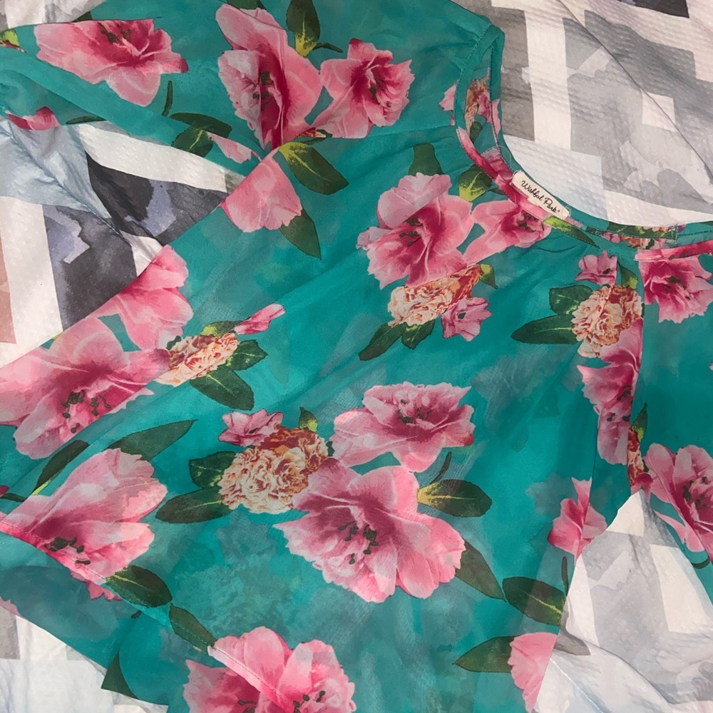 Sheer floral top